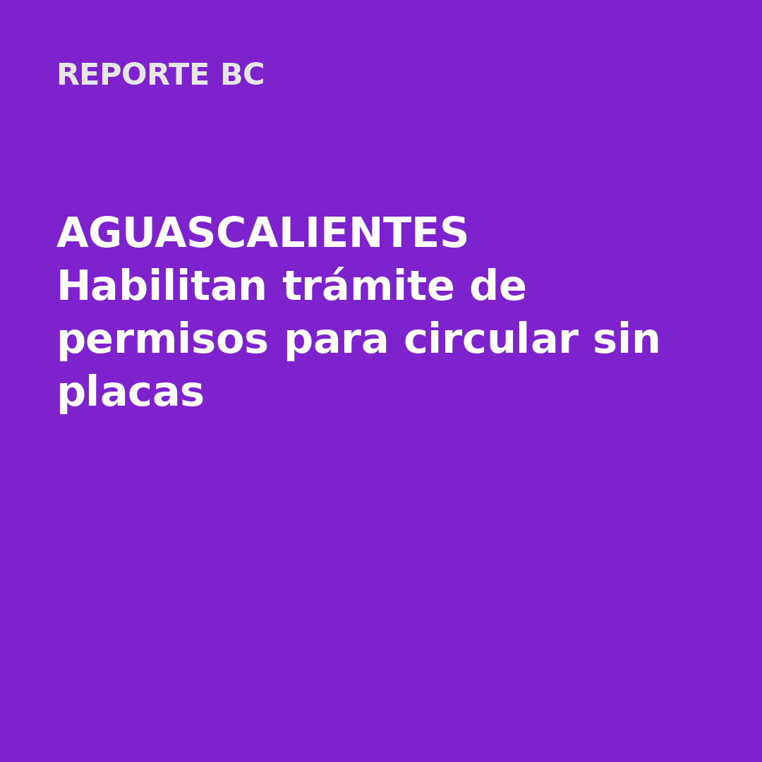 AGUASCALIENTES Habilitan trámite de permisos para circular sin placas