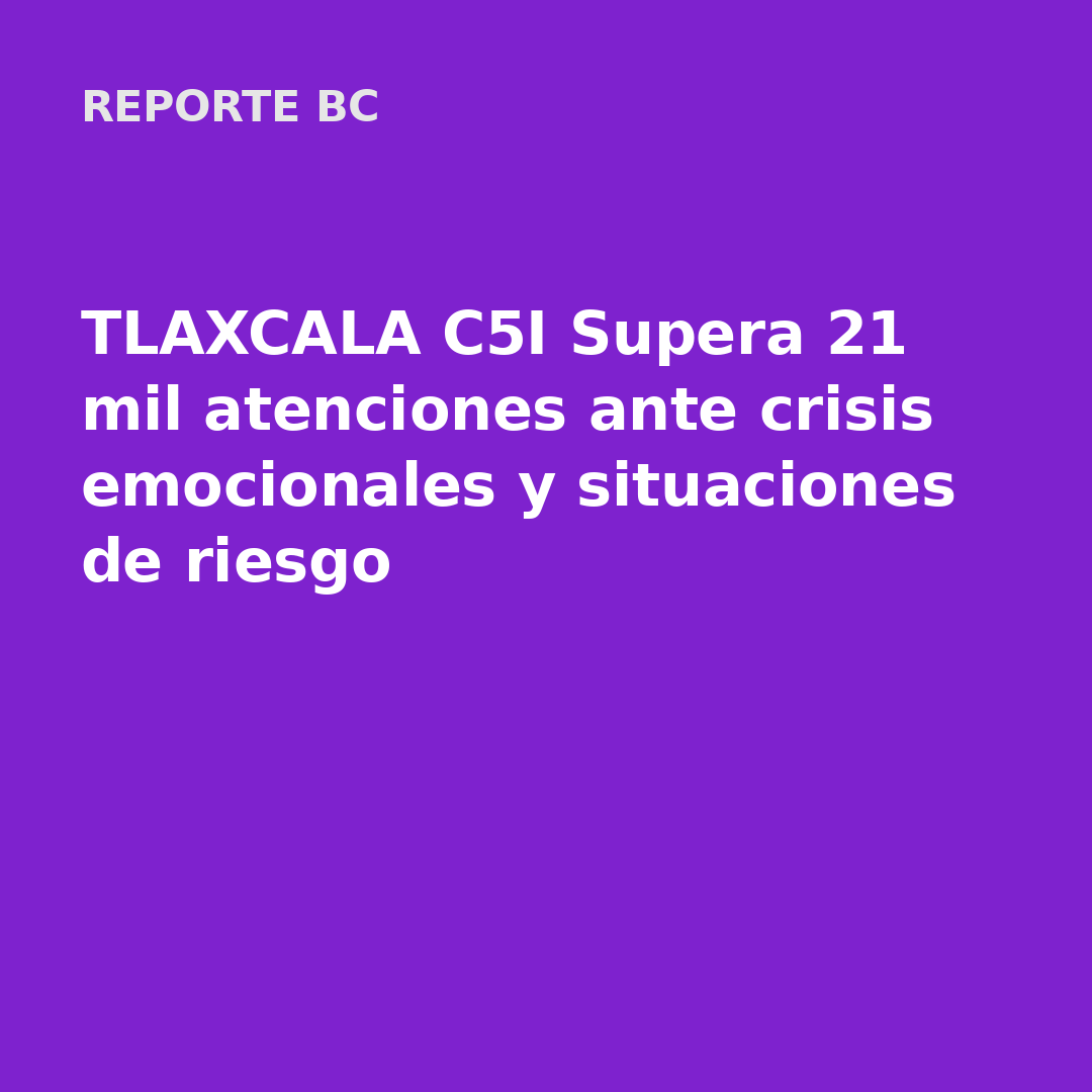 TLAXCALA C5I Supera 21 mil atenciones ante crisis emocionales y situaciones de riesgo