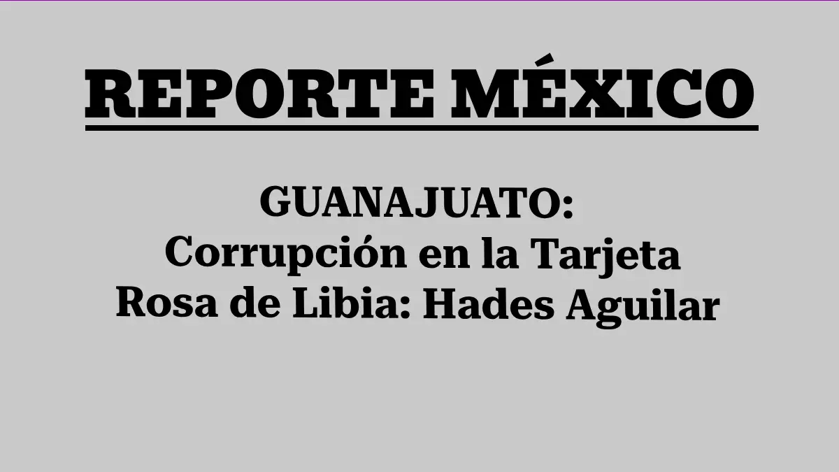 GUANAJUATO: Corrupción en la Tarjeta Rosa de Libia: Hades Aguilar