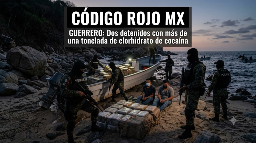 GUERRERO: Dos detenidos con más de una tonelada de clorhidrato de cocaína